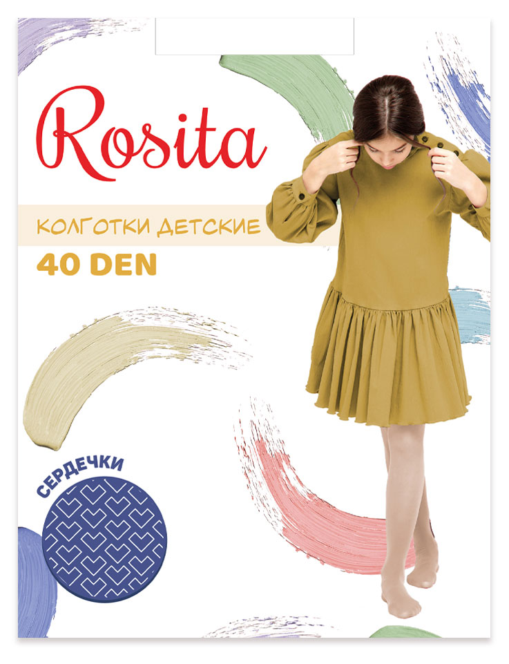 

Колготки детские Rosita Сердечки 40 ден синие р.12-13