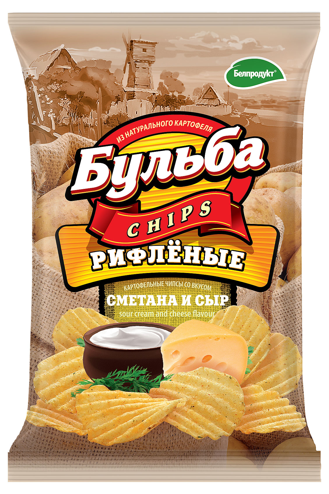 

Чипсы картофельные Бульба chips сметана сыр, 75 г