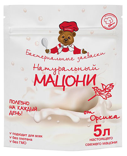 

Закваска бактериальная Oursson Мацони без глютена охлажденная, 5х3 г