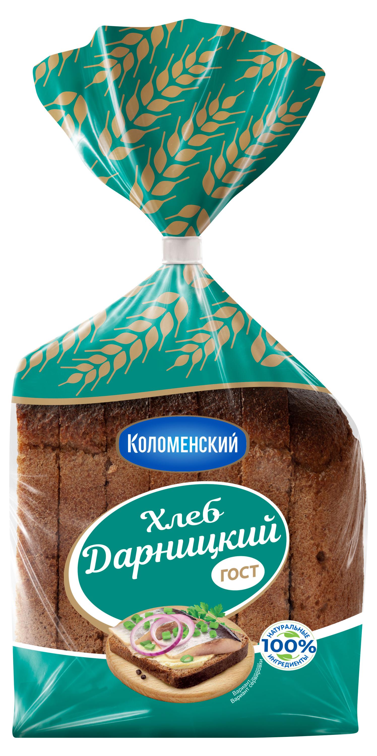 

Хлеб ржано-пшеничный Коломенский Дарницкий на закваске ГОСТ без сахара нарезка, 350 г