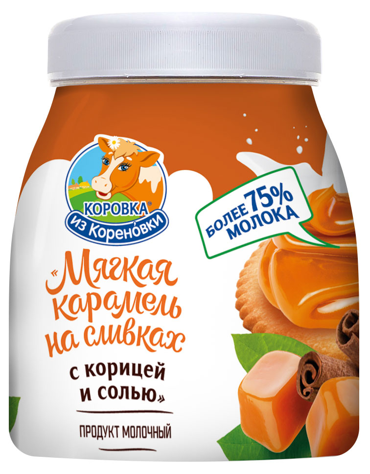 

Карамель мягкая Коровка из Кореновки на сливках с корицей и солью 19% БЗМЖ, 340 г