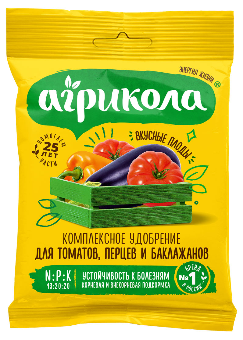 

Удобрение для томатов, перцев и баклажанов Агрикола, 50 г