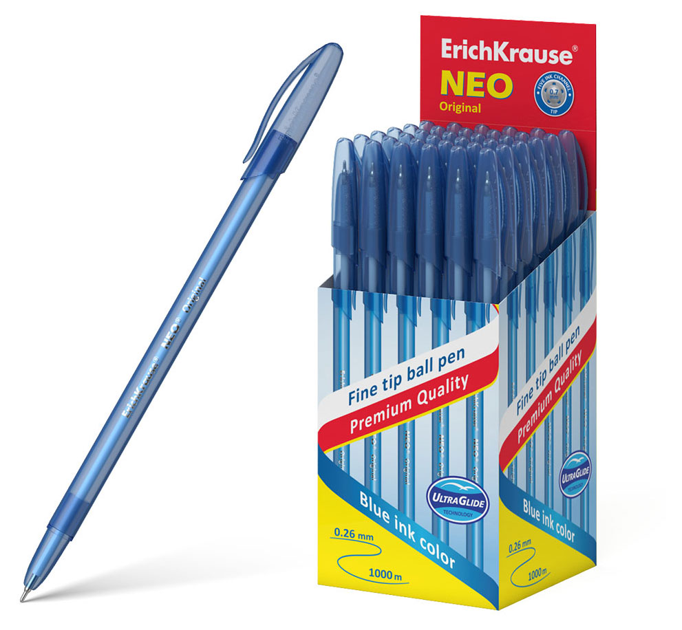 

Ручка шариковая ErichKrause Neo Original синяя 0,7 мм, 1 шт