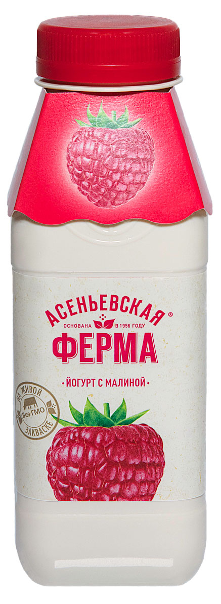 

Йогурт питьевой Асеньевская ферма с малиной 1,5% БЗМЖ, 330 мл