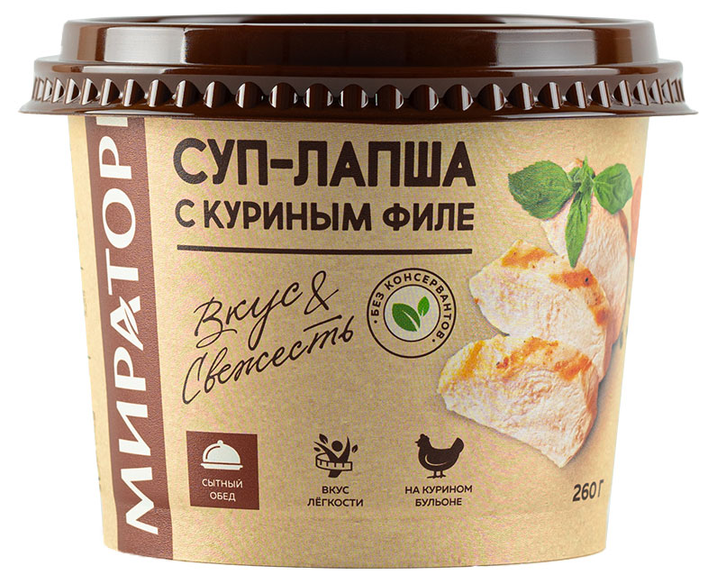 

Суп-лапша Мираторг с куриным филе, 260 г