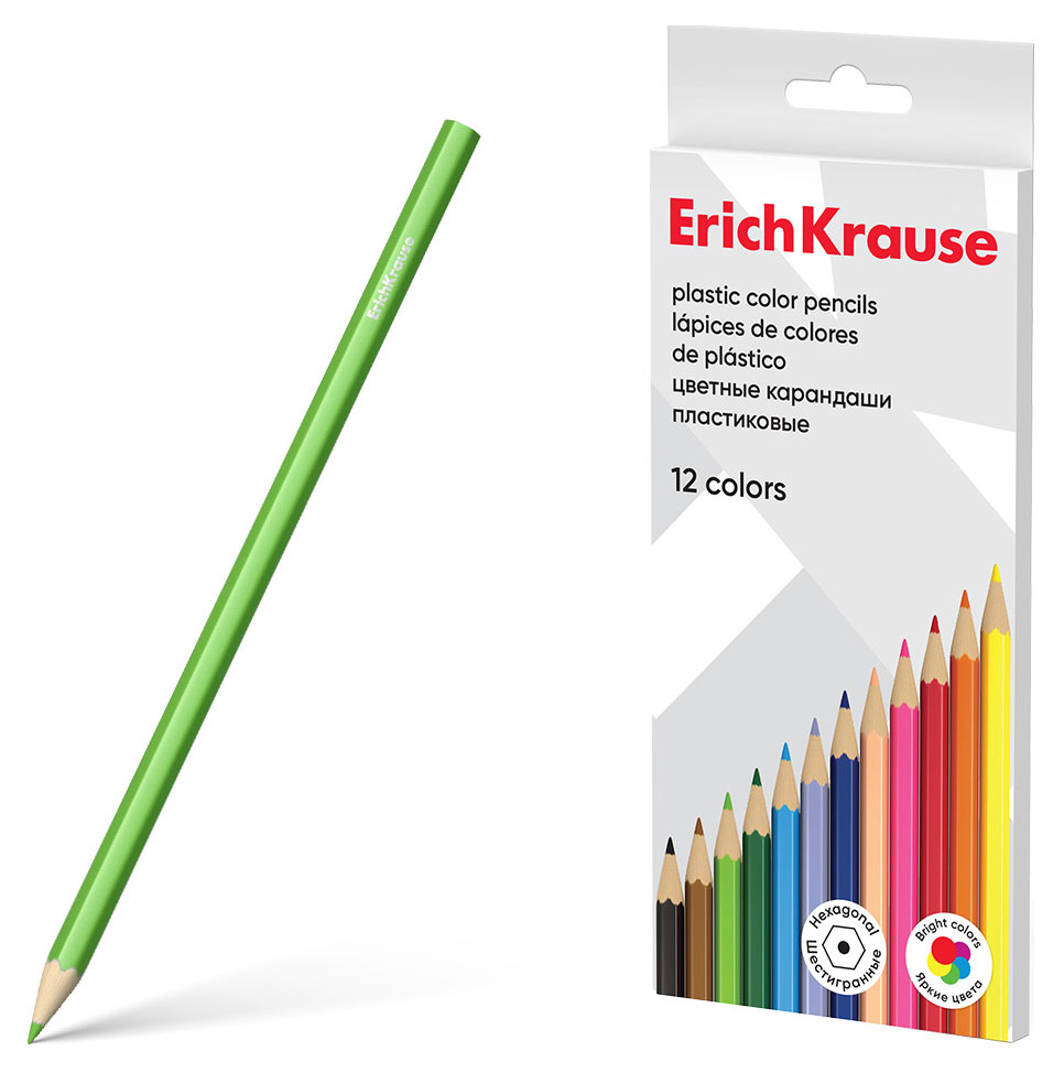

Карандаши цветные ErichKrause Basic шестигранные, 12 цветов