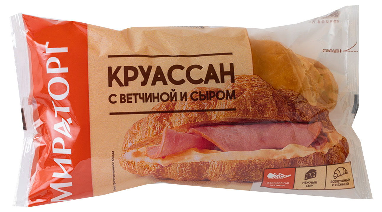 

Круассан Мираторг с ветчиной и сыром, 110 г