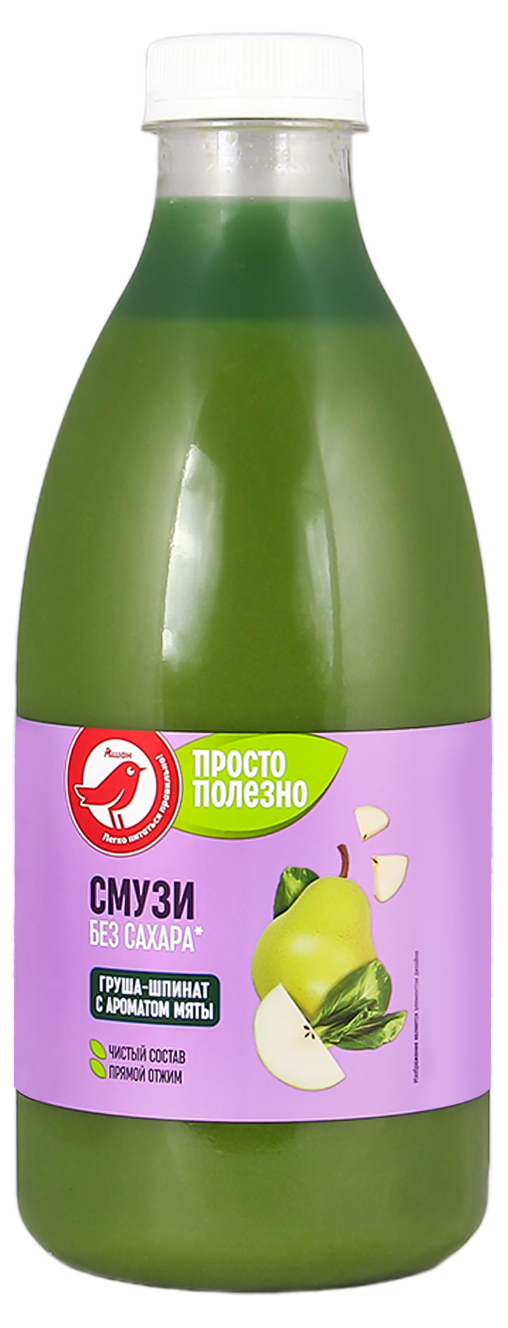 

Смузи АШАН Красная птица со вкусом груша шпинат с ароматом мяты, 1 л