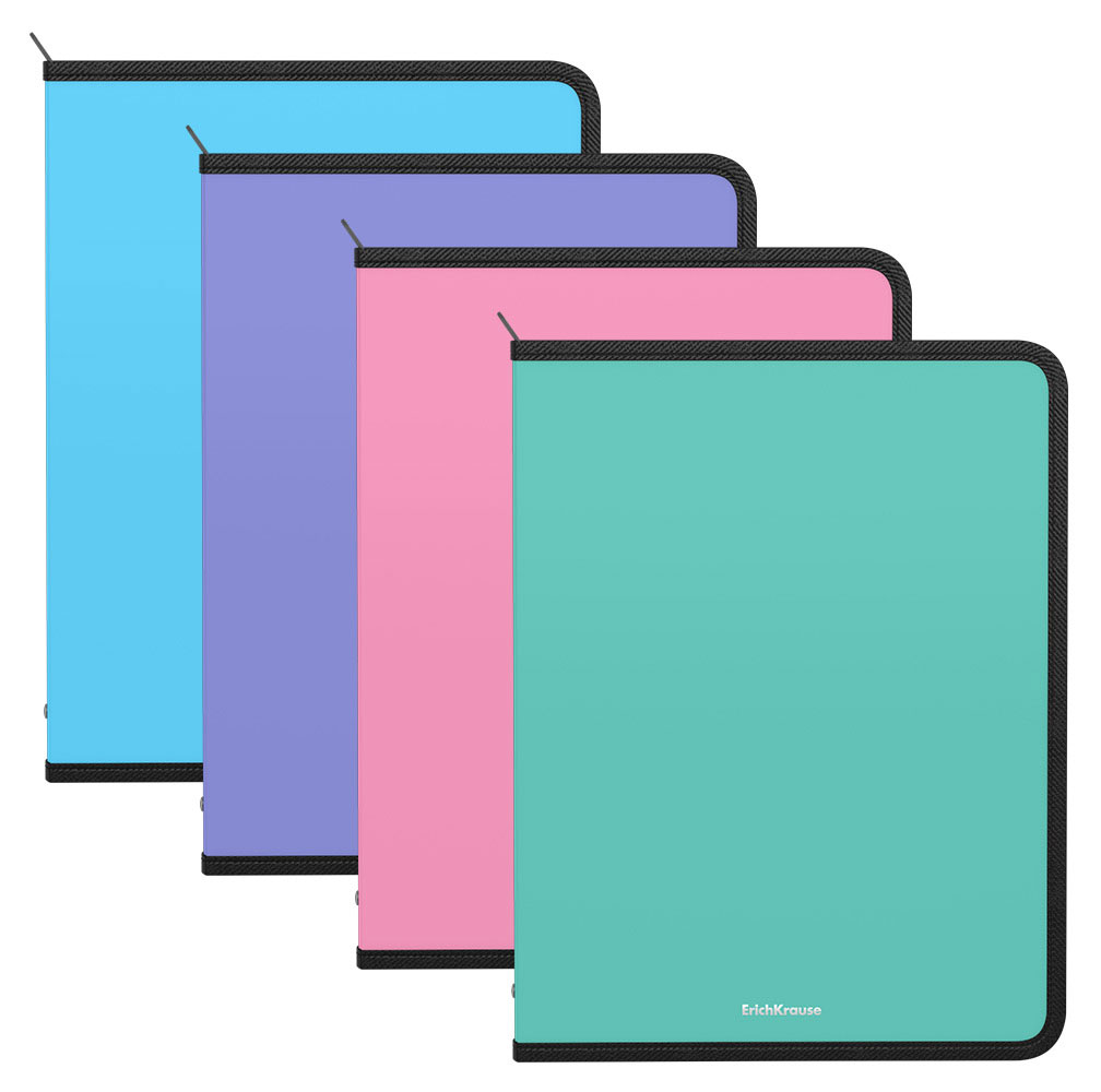 

Папка для тетрадей на молнии ErichKrause Diagonal Pastel, A5+