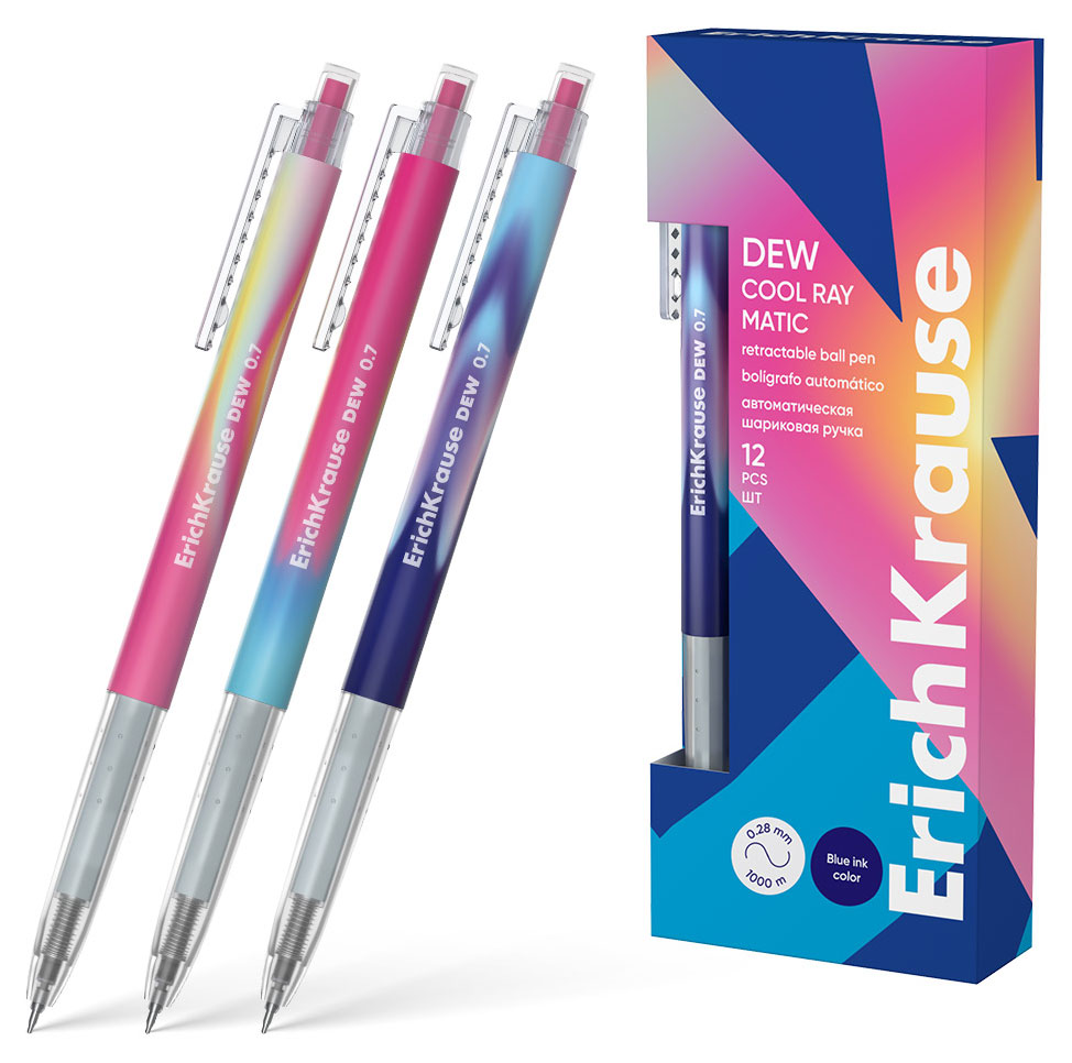 

Ручка шариковая автоматическая ErichKrause ColorTouch Rough Native синяя