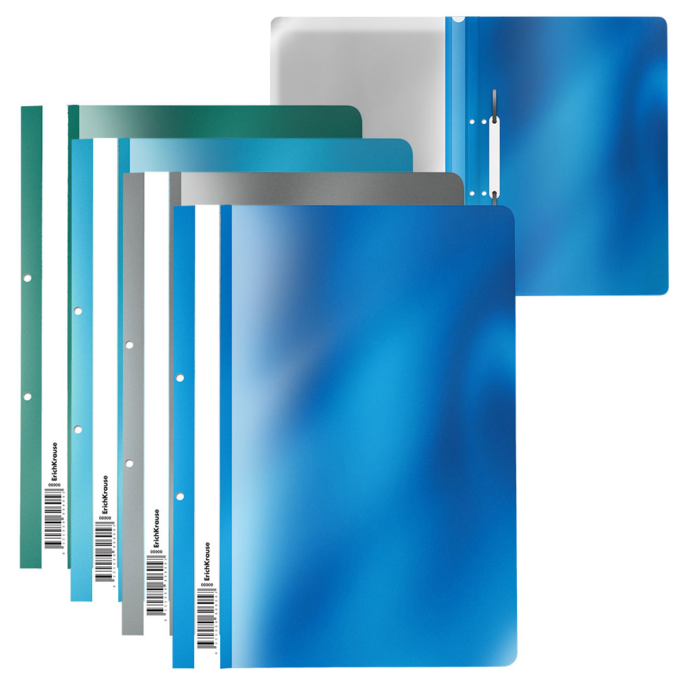 

Папка-скоросшиватель с перфорацией ErichKrause Glossy Ice Metallic, A4