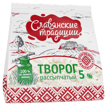 

Творог рассыпчатый Славянские традиции 5% БЗМЖ, 350 г