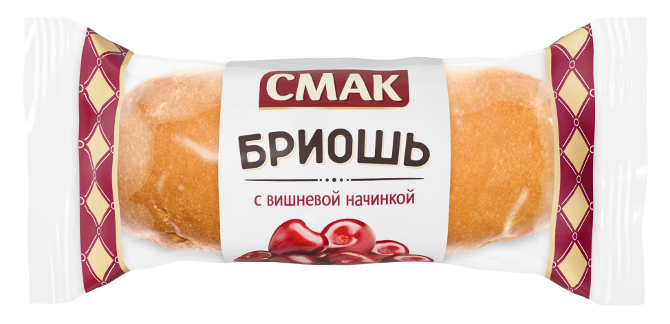 Изображение товара Булочка «Смак» Французская булочка бриошь с вишневой начинкой, 40 г