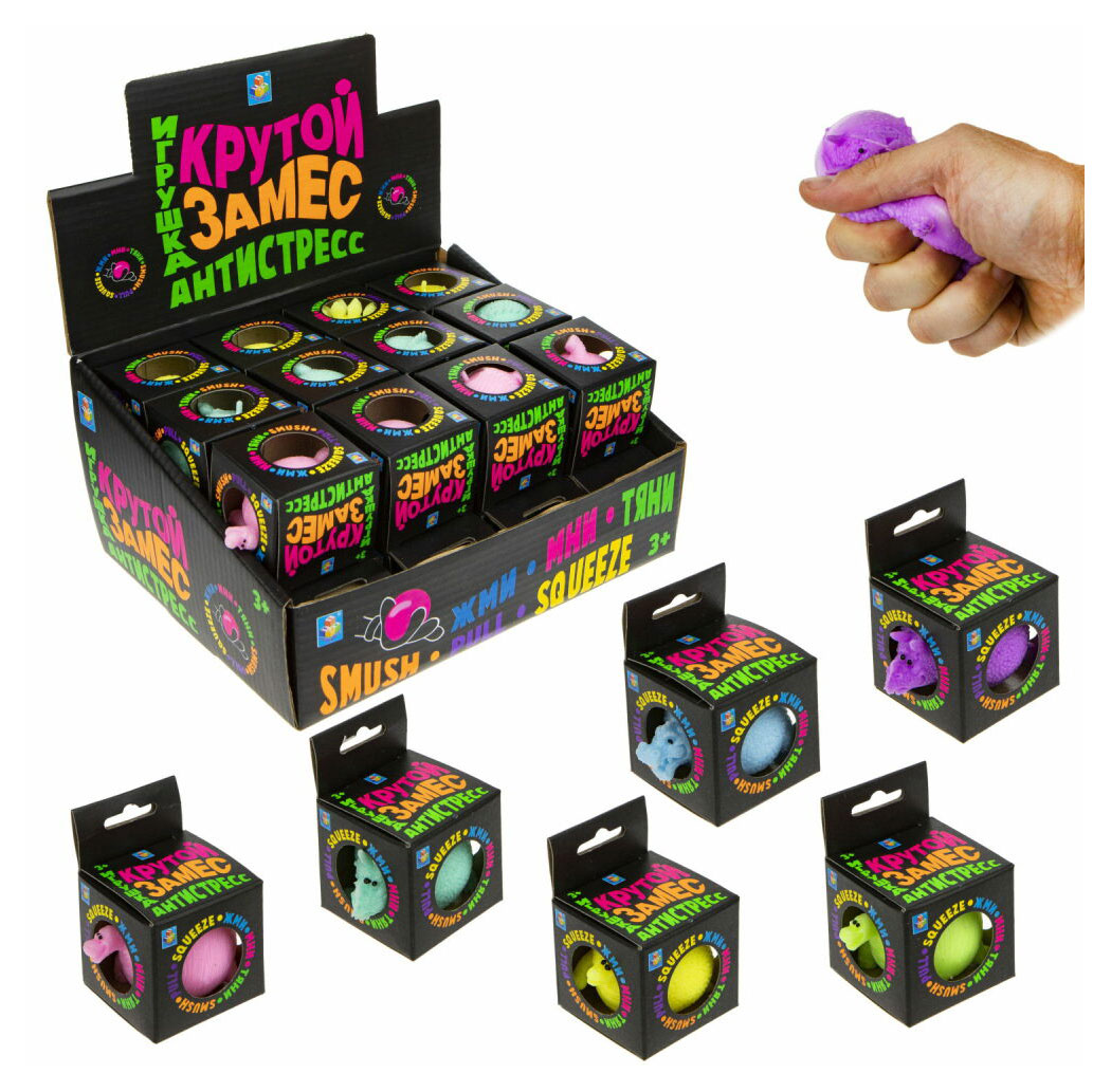 

Игрушка-жмяка 1TOY Крутой замес Динозавр, 7х5 см
