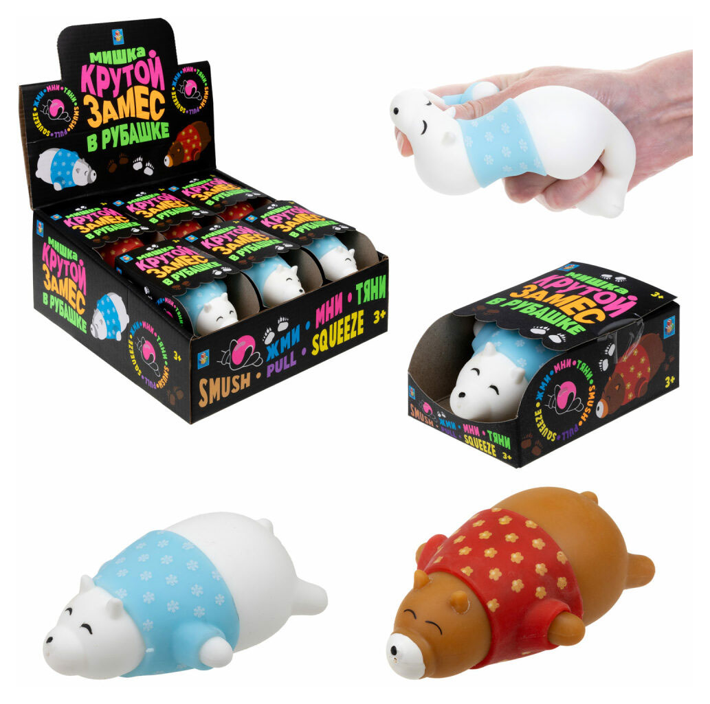 

Игрушка-жмяка 1TOY Крутой замес Мишка