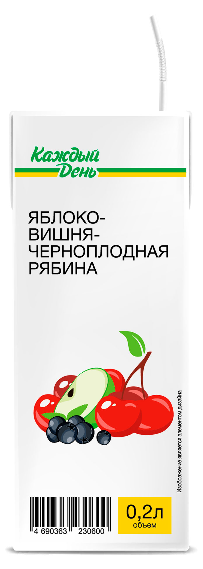 Изображение товара Нектар «Каждый день» яблочно-вишневый, 0,2 л