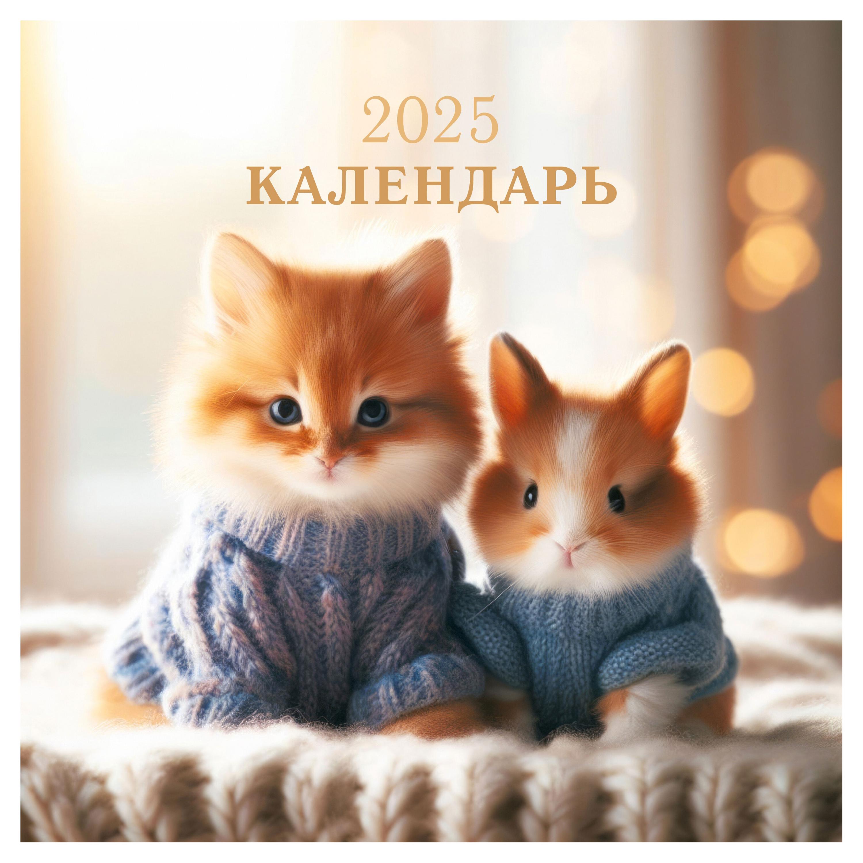 

Календарь перекидной Listoff Пушистые друзья скрепка на 2025 г, 300х580 мм