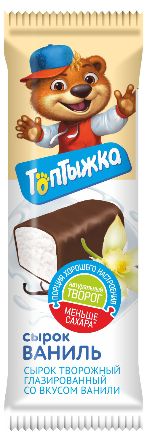 

Сырок творожный Топтыжка глазированный со вкусом ванили 12,0%, 40 г