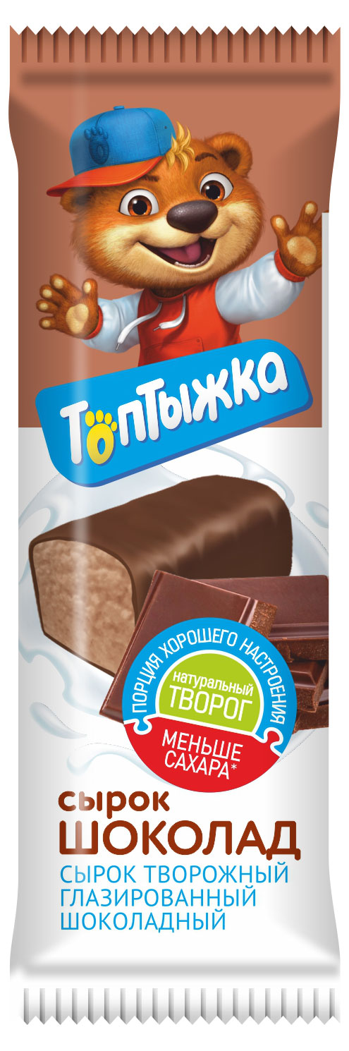 

Сырок творожный Топтыжка глазированный шоколадный 12,0%, 40 г