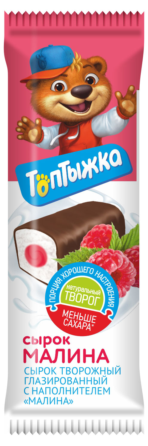 

Сырок творожный Топтыжка глазированный с наполнителем Малина 12,0%, 40 г