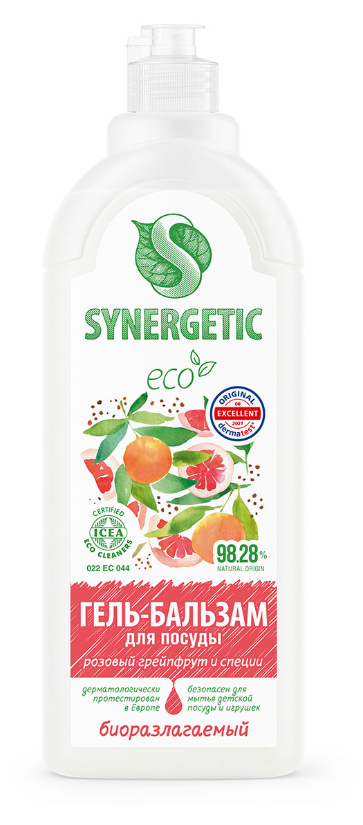 

Гель-бальзам для мытья посуды Synergetic Розовый грейпфрут и специи, 1 л