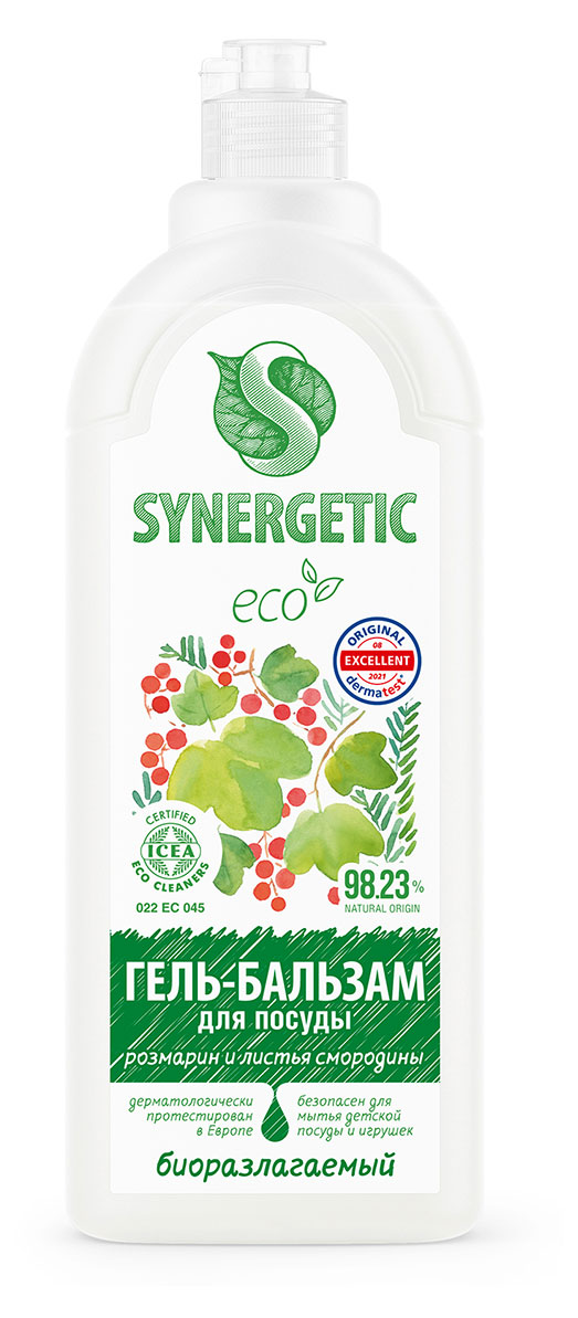 

Гель-бальзам для мытья посуды Synergetic Розмарин и листья смородины, 1 л