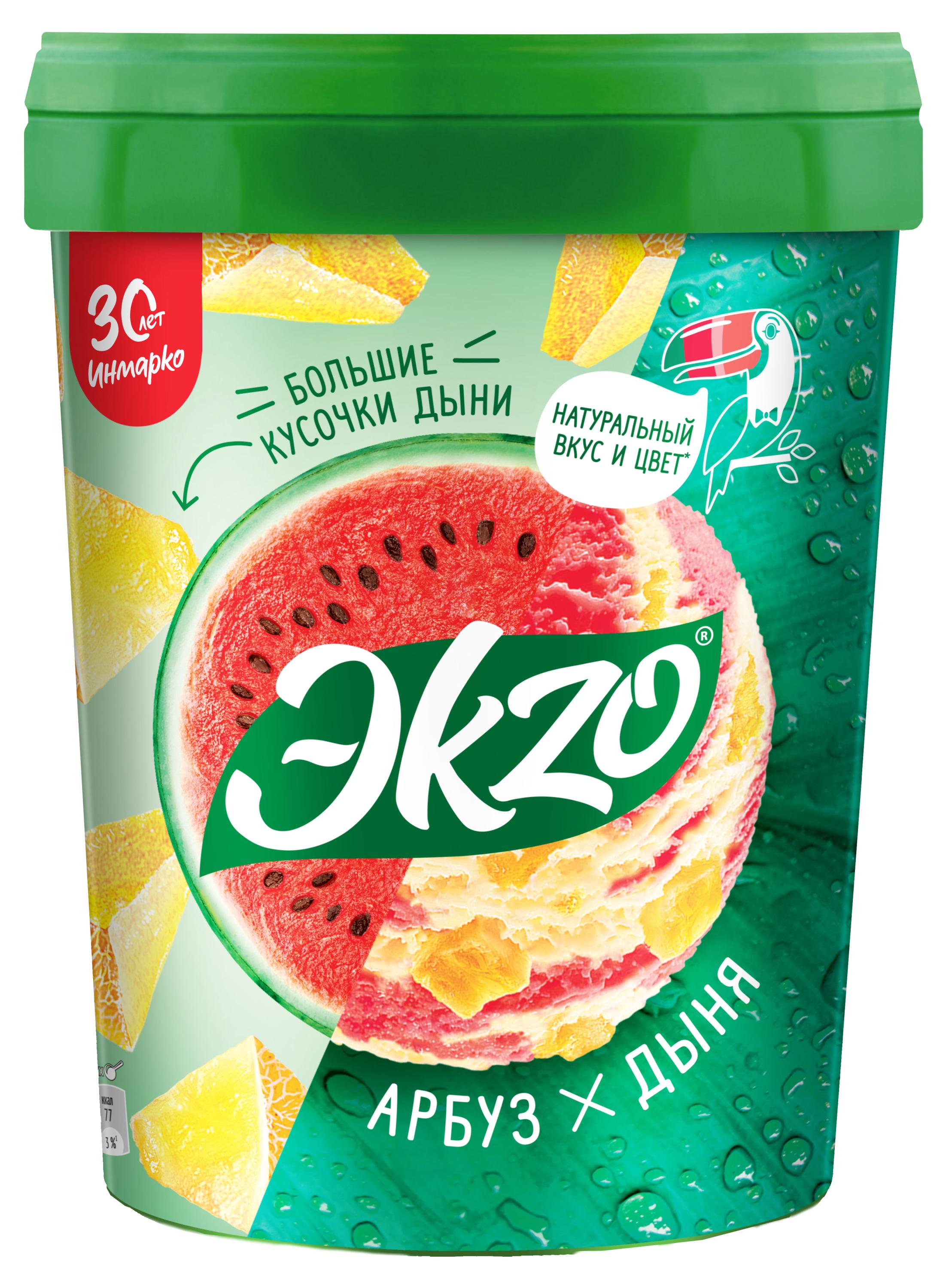 

Мороженое молочное Эkzo арбуз дыня БЗМЖ, 520 г