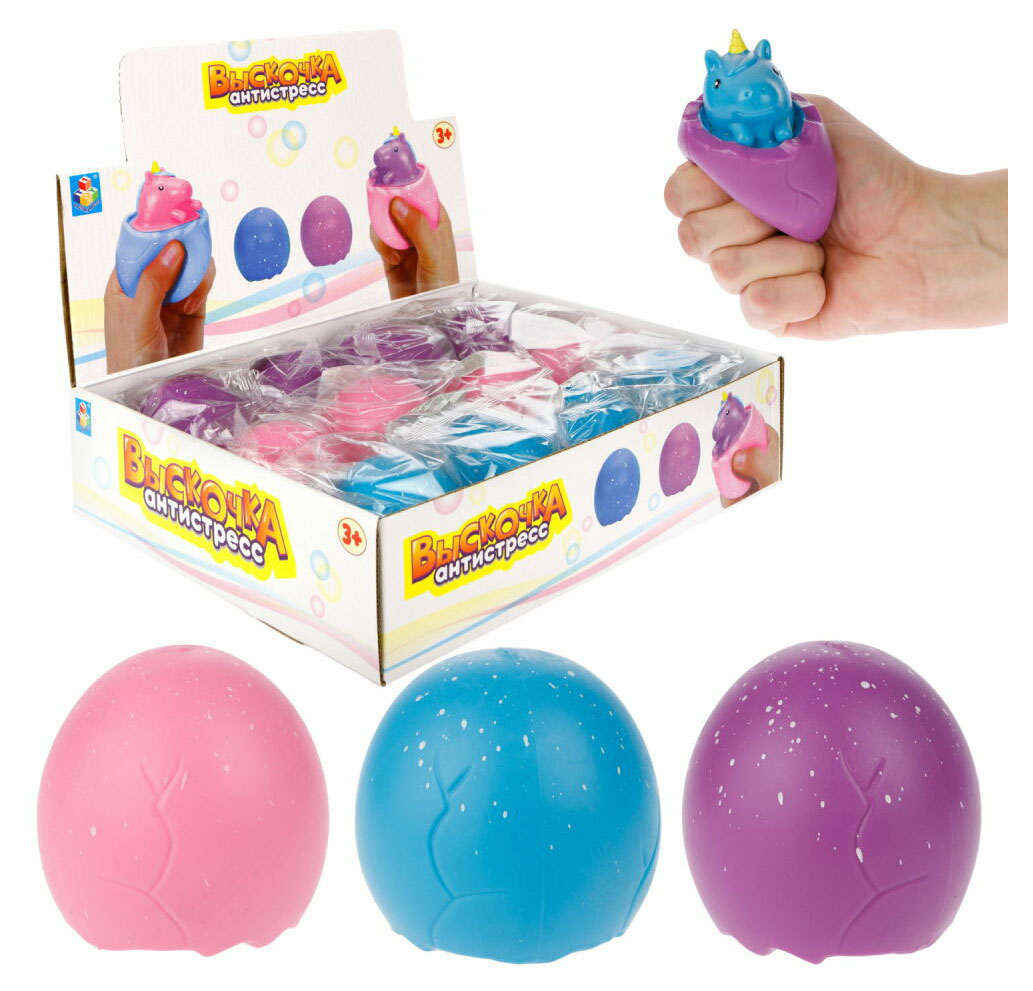 

Игрушка жмяка-антистресс 1TOY Выскочка единорог, 6х6 см в ассортименте