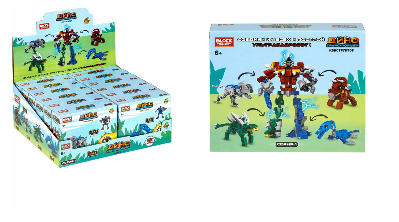 

Конструктор 1TOY Blockformers Дино-трансформеры, 1 шт в ассортименте