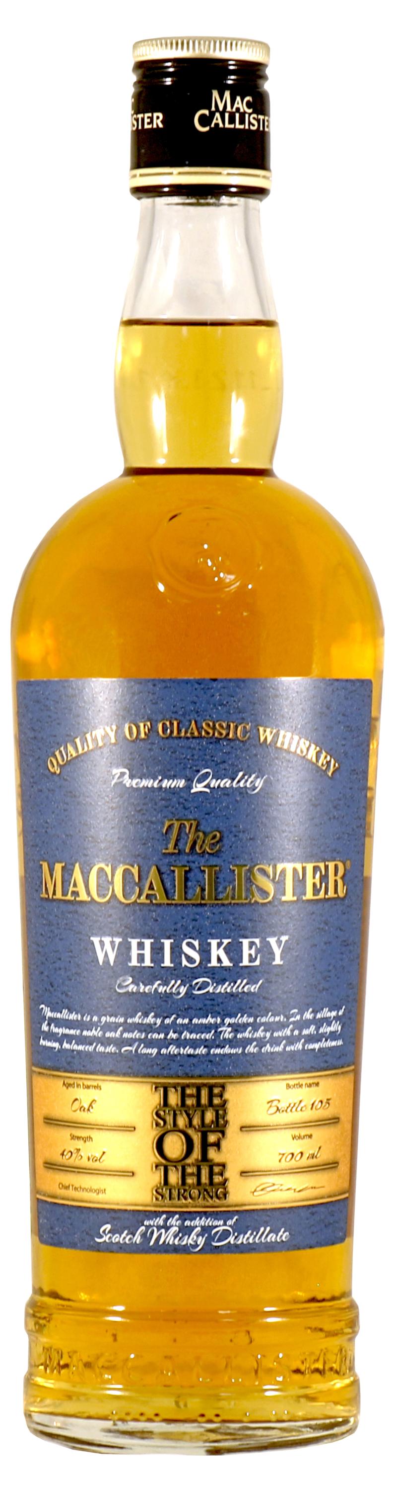 

Виски Maccallister купажированный Россия, 0,7 л