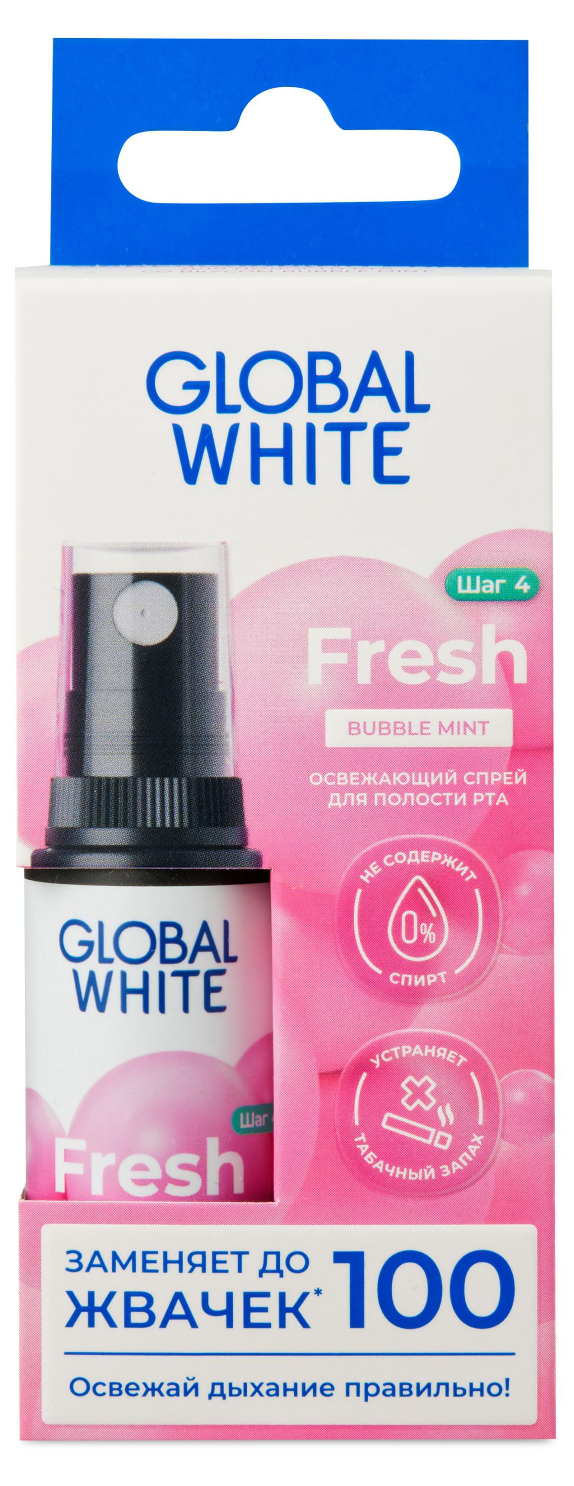 

Спрей для полости рта Global White Bubble mint, 15 мл