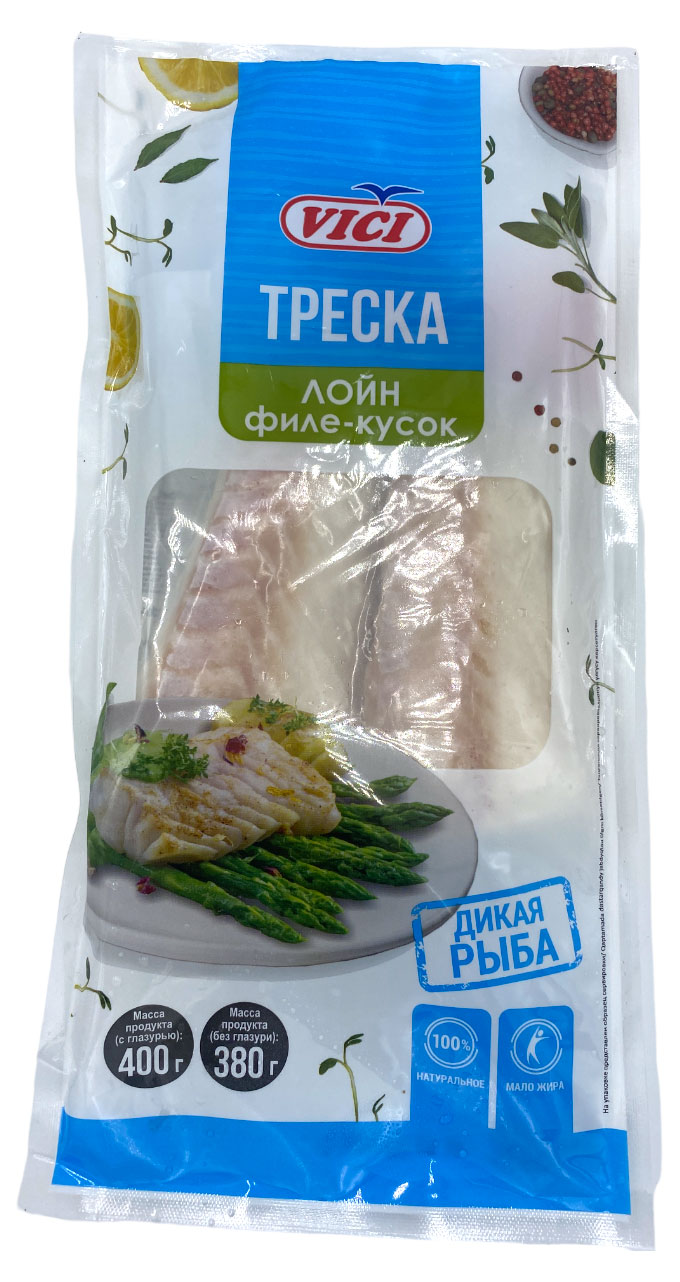 

Треска замороженная VICI лойн филе-кусок без кожи, 400 г