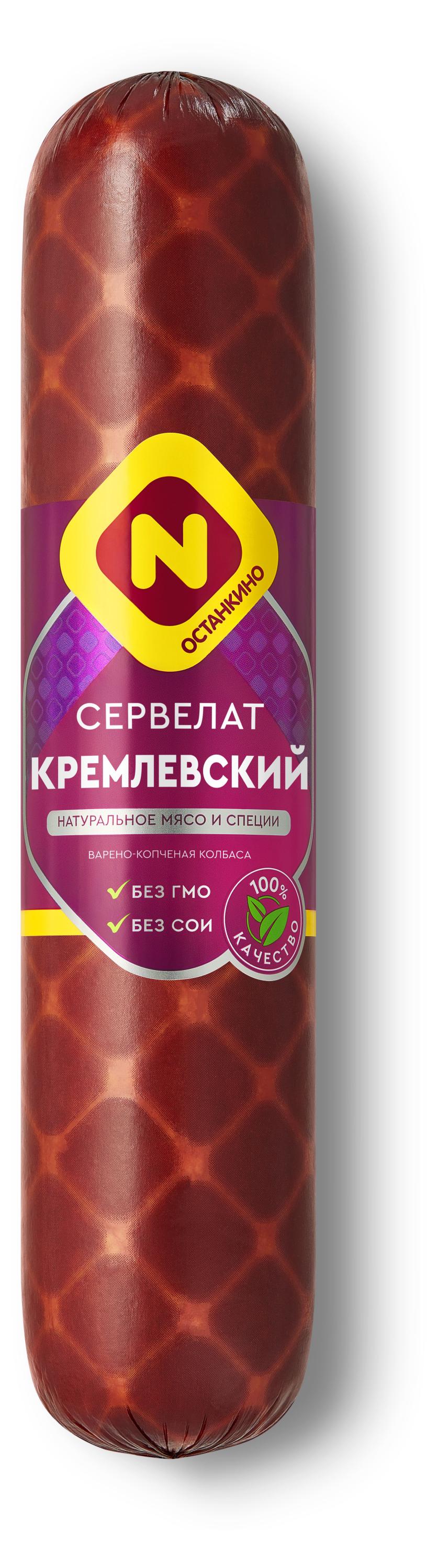 

Колбаса варено-копченая Останкино Сервелат Кремлевский, 660 г