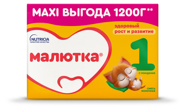

Смесь сухая молочная Малютка 1 с рождения БЗМЖ, 1,2 кг