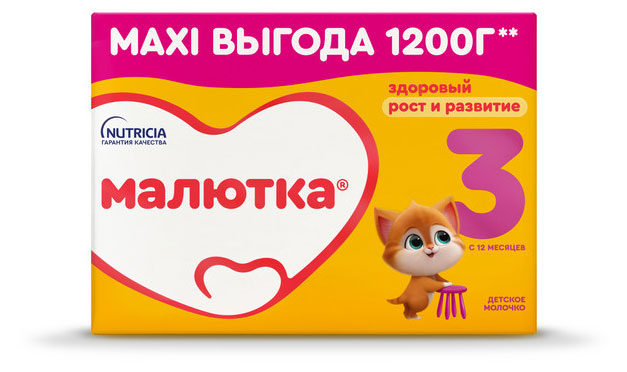 

Смесь сухая молочная Малютка 3 с 12 мес., 1,2 кг