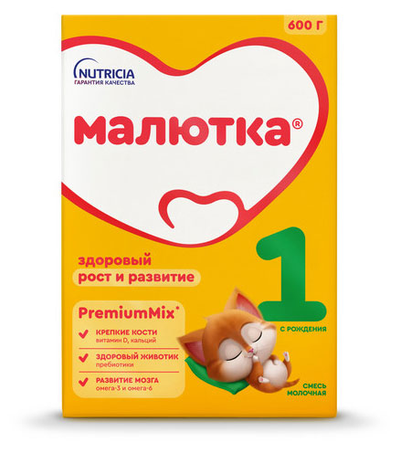 

Смесь сухая молочная Малютка 1 с рождения БЗМЖ, 600 г
