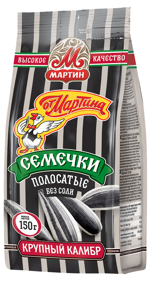 

Семечки От Мартина полосатые без соли, 150 г