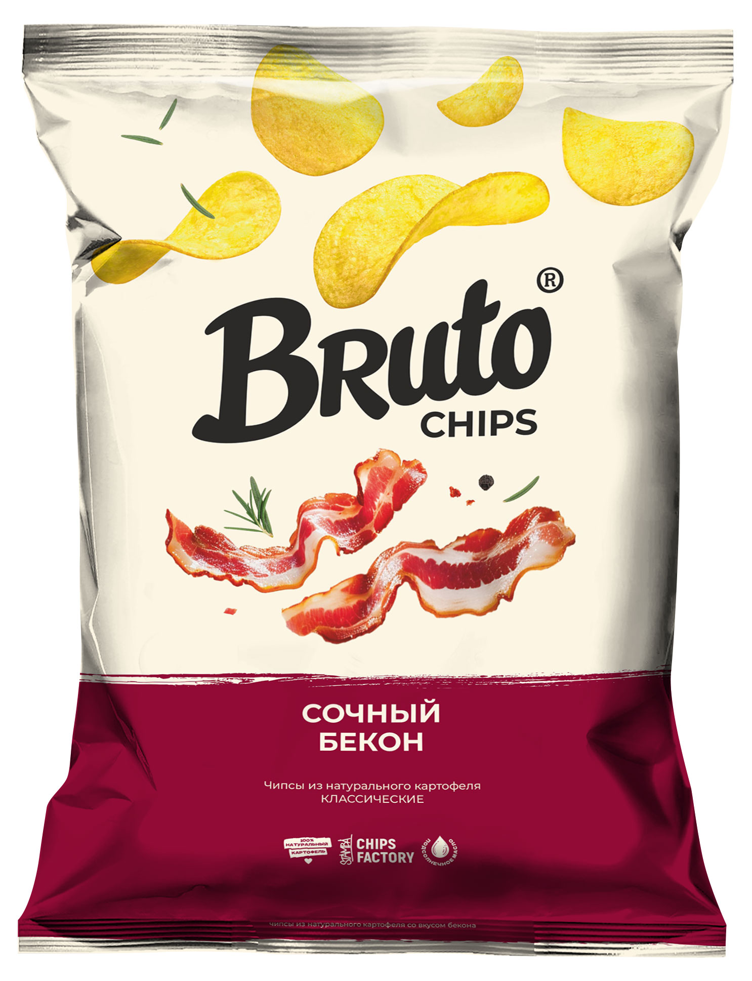 

Чипсы картофельные Bruto Бекон, 120 г