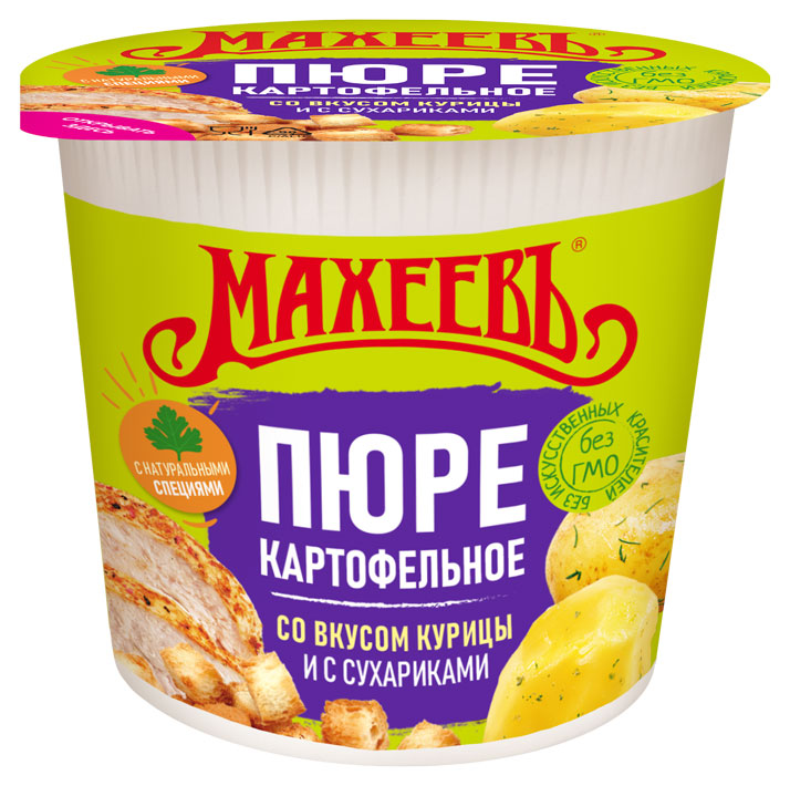 

Пюре картофельное МАХЕЕВЪ со вкусом курицы и с сухариками, 40 г
