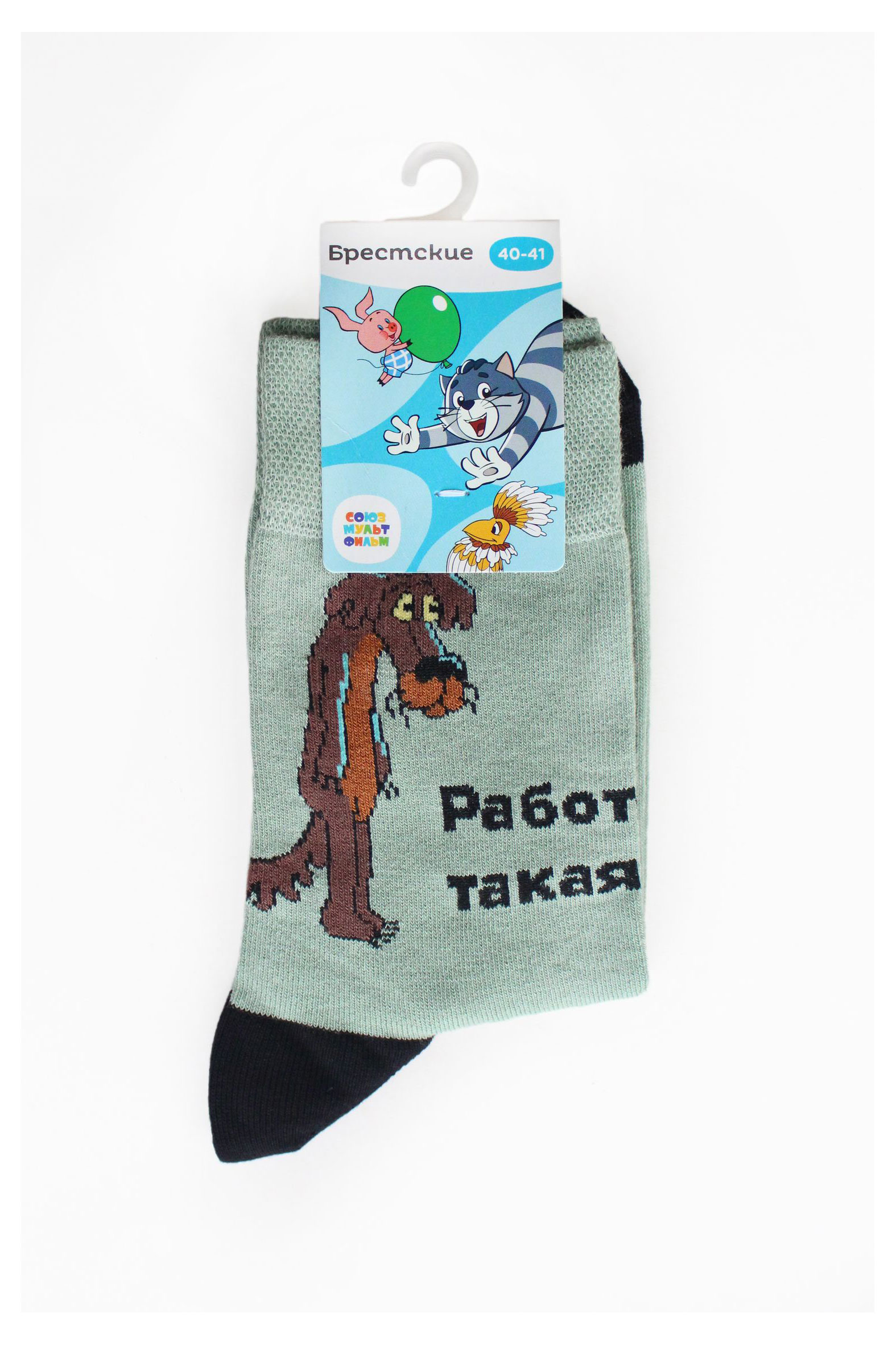 

Носки мужские Брестские Союзмультфильм серо-зеленые, р 25