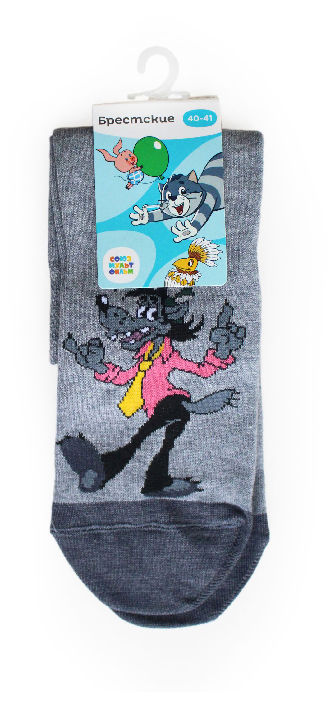 

Носки мужские Брестские Союзмультфильм серый меланж, р 25