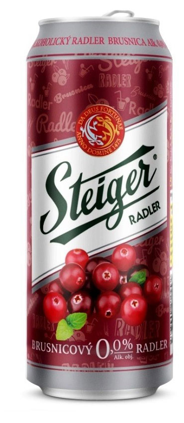 

Напиток пивной безалкогольный Steiger Radler Brusnica фильтрованный осветлённый, 500 мл