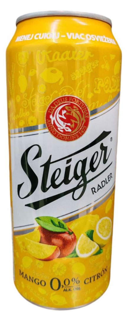 

Напиток пивной безалкогольный Radler Steiger Mango Lemon фильтрованный осветлённый, 500 мл