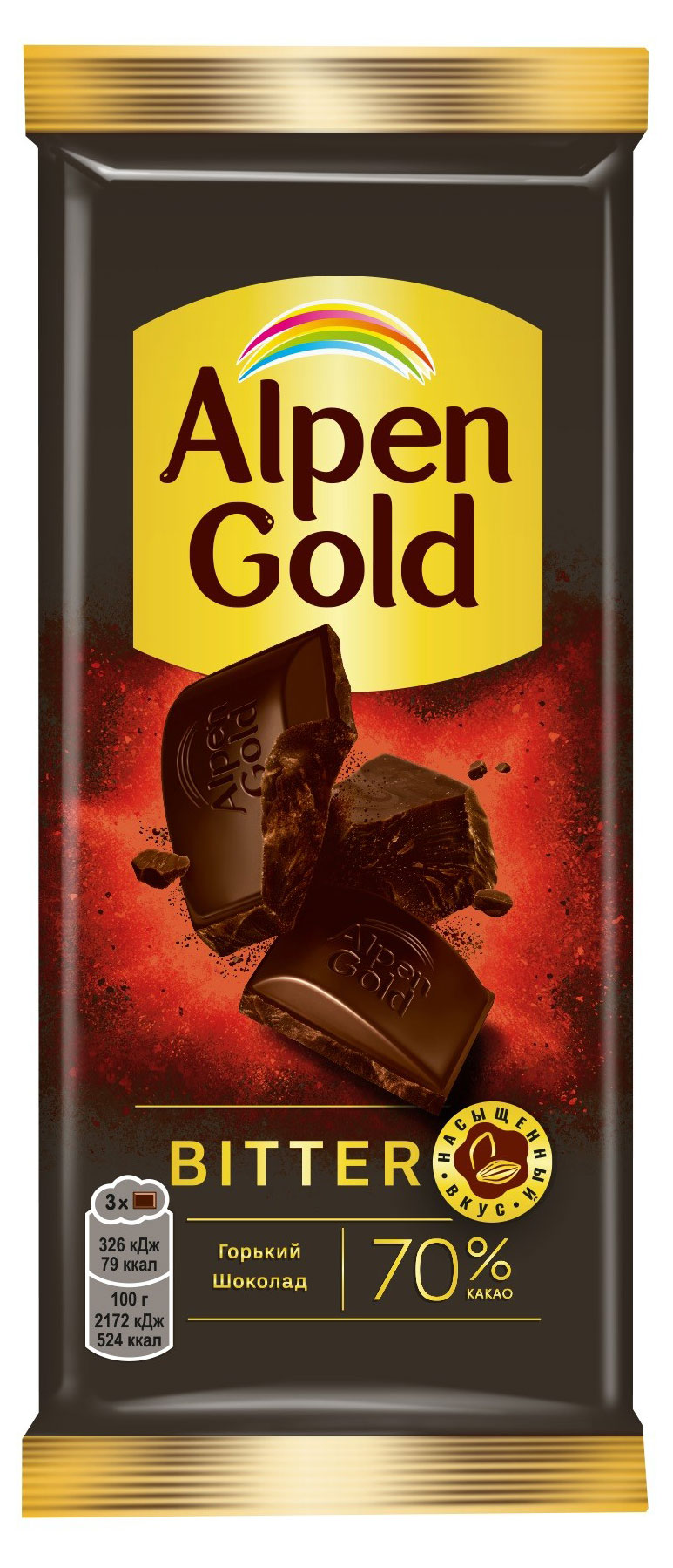 

Шоколад горький Alpen Gold 70%, 75 г