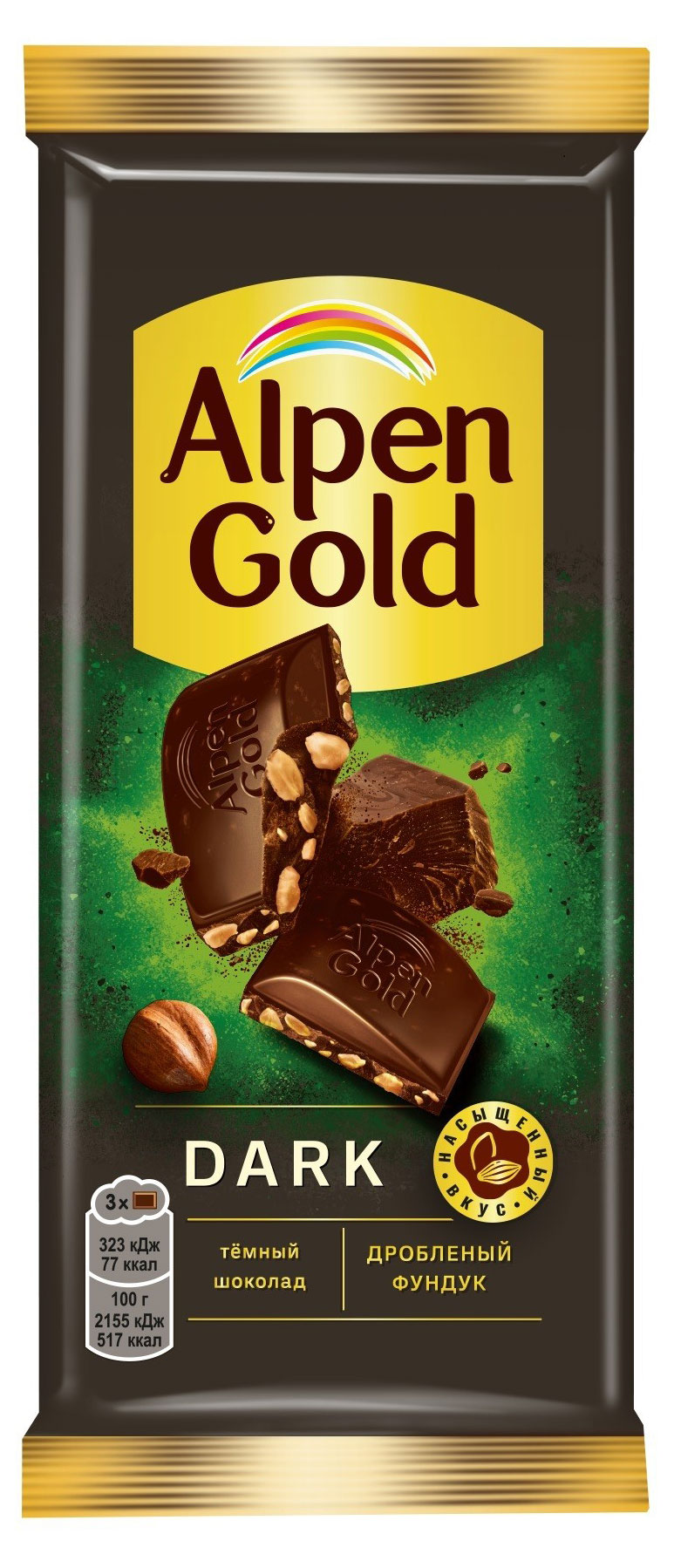 

Шоколад темный Alpen Gold Dark с фундуком, 75 г