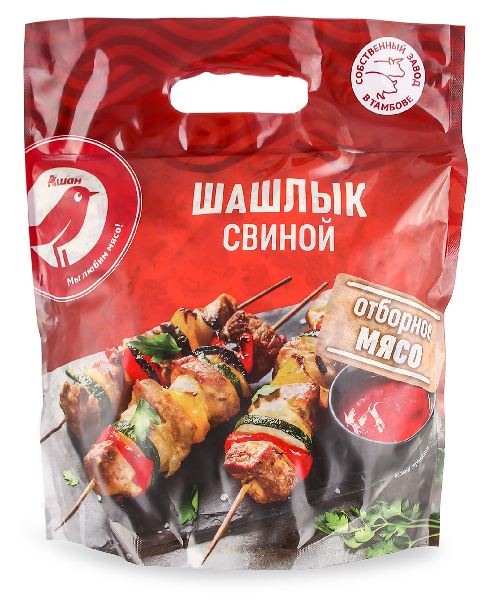

Шашлык из свиной лопатки АШАН Красная птица Традиционный, 1 упаковка ~ 1,6 кг