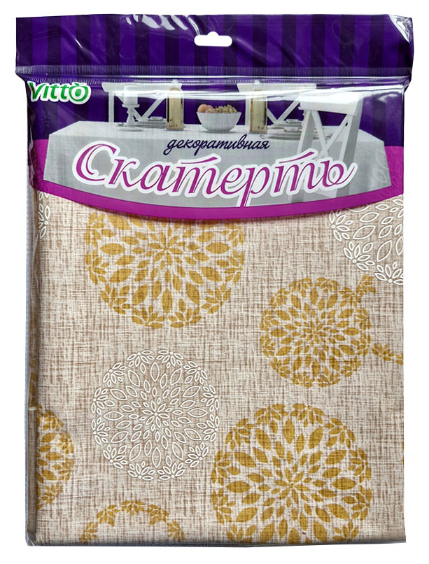 

Скатерть для стола Vitto ПВХ желтые шары на бежевом, 130х150 см