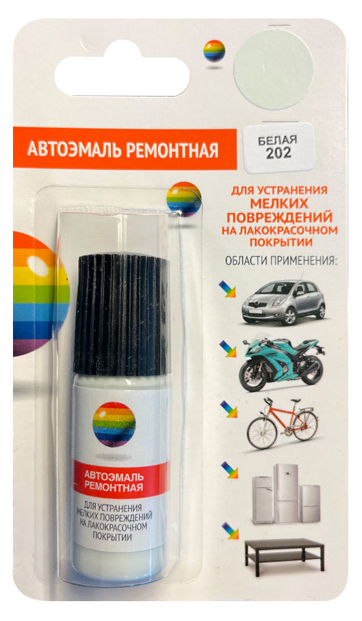 

Автоэмаль ремонтная белая 202, 10 мл