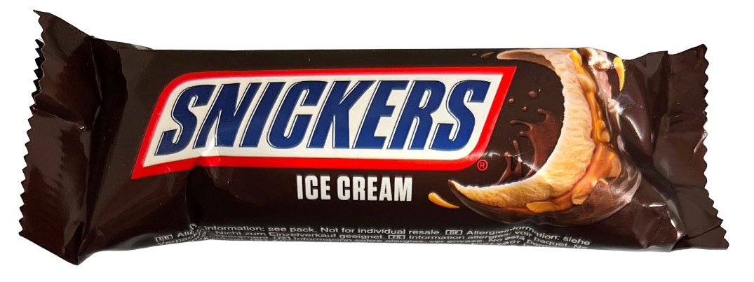 

Мороженое молочное Snickers с карамелью и арахисом в глазури батончик 4% БЗМЖ, 45,6 г