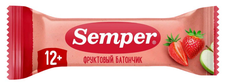 

Фруктовый батончик Semper яблоко клубника с 12 мес., 15 г